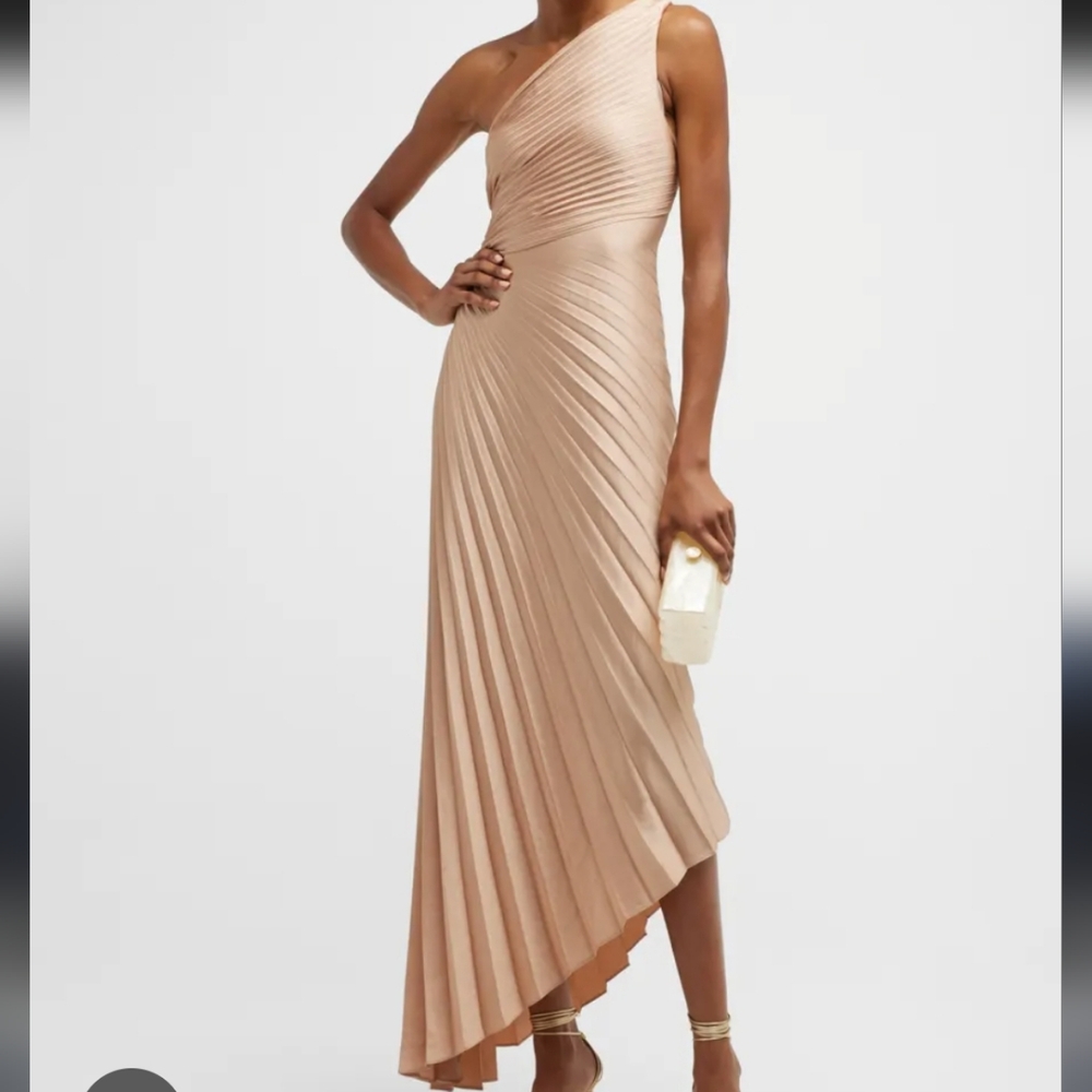 One-Shoulder Bronze Dress